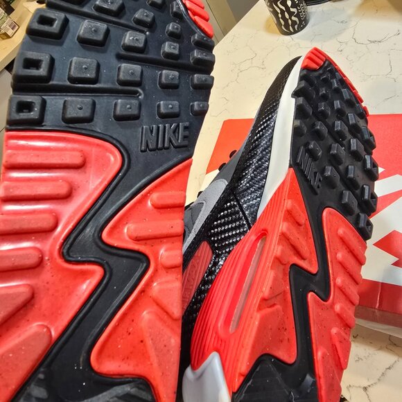 Nike Air Max 90 Premium Carbon Fiber Infrared -HM9432-001- MENS SIZE 10 - Picture 8 of 12